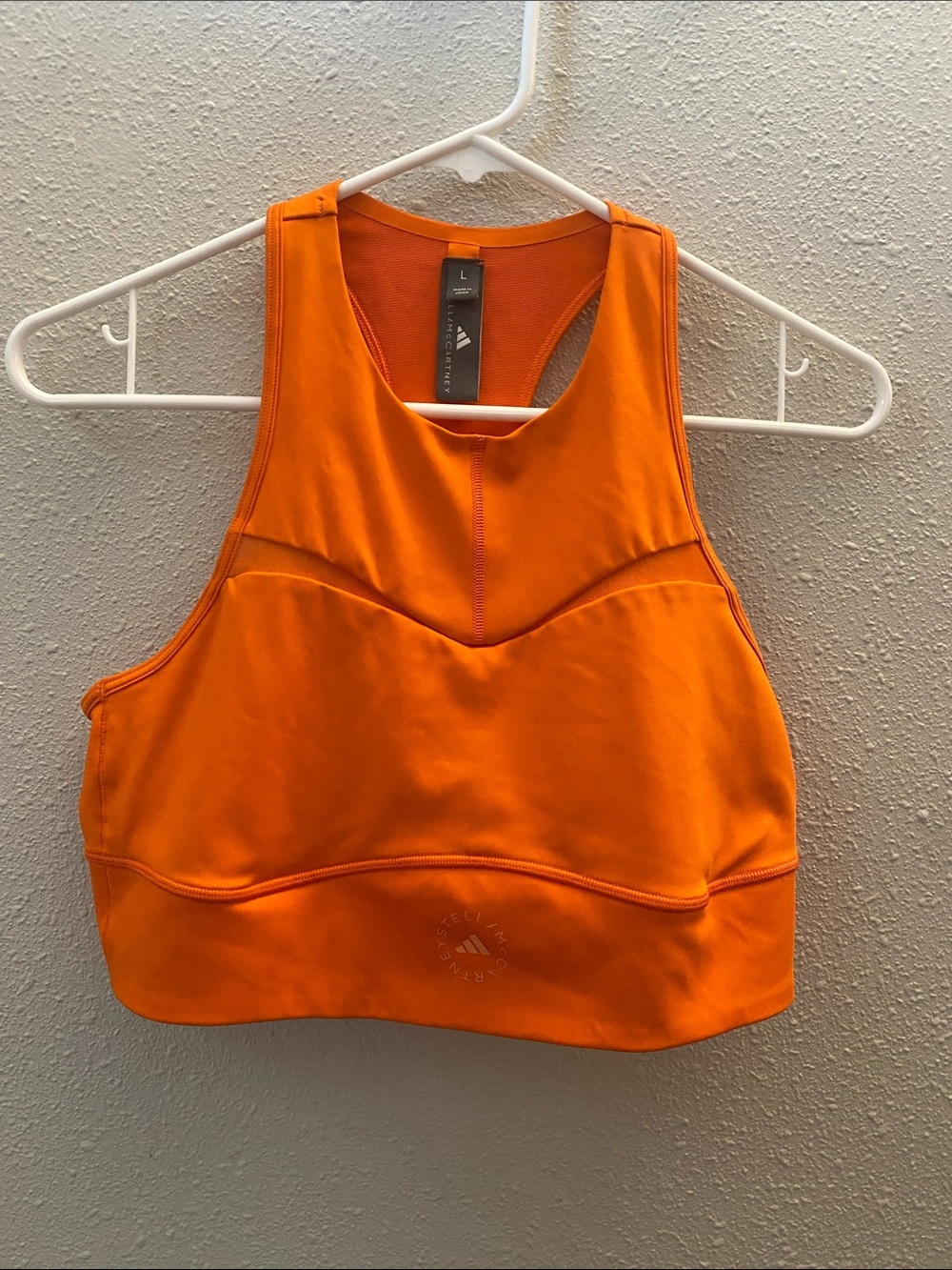 Adidas by Stella McCartney Vibrant Orange High-Neck Sports Bra